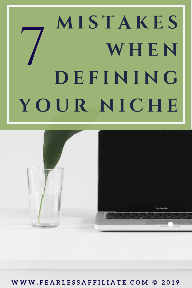 pinterest pin that says 7 mistakes when defining your niche