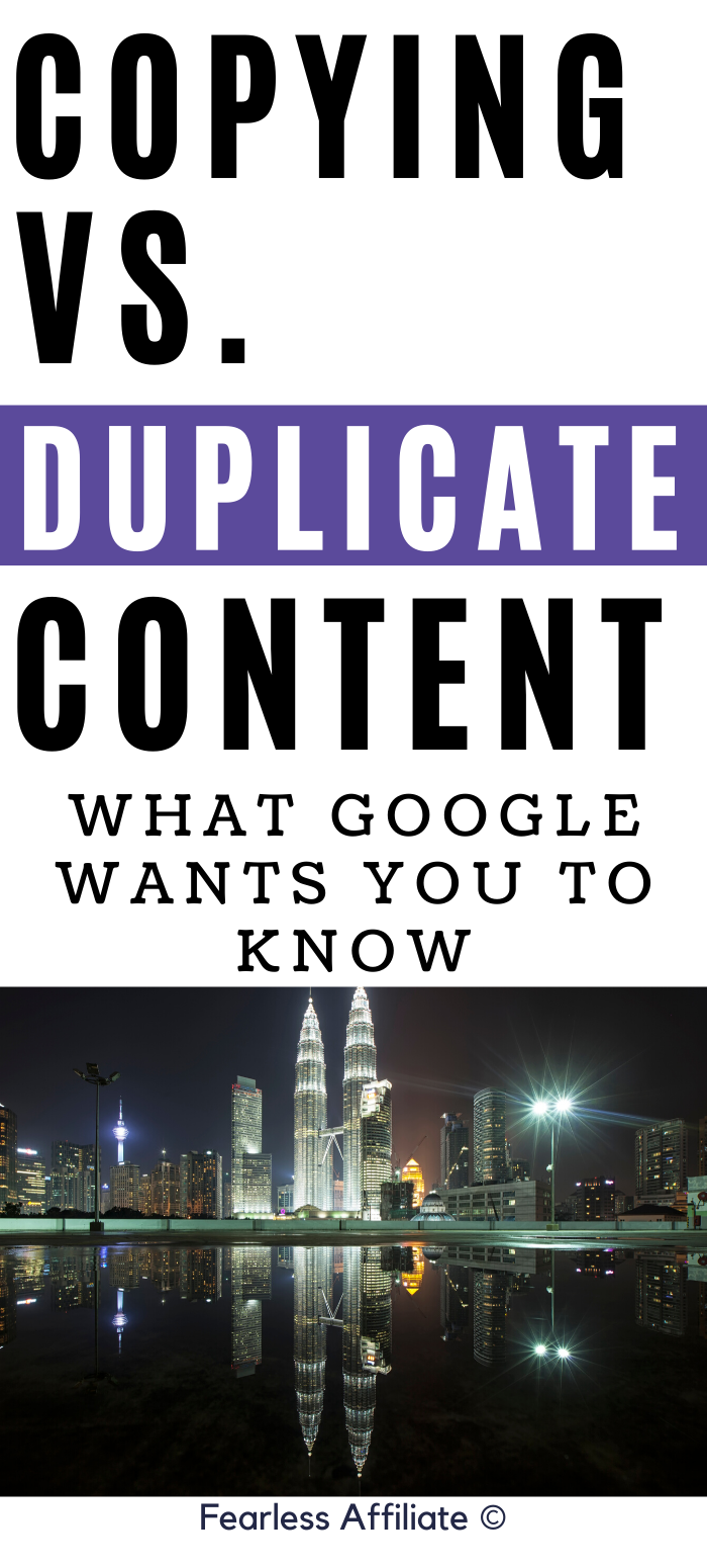 Copying Vs. duplicate Content