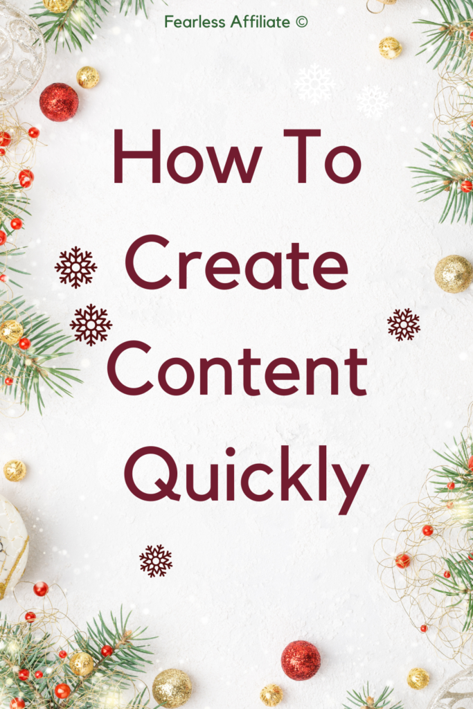 How To Create Content Quickly
