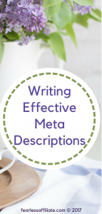 Writing effective meta descriptions