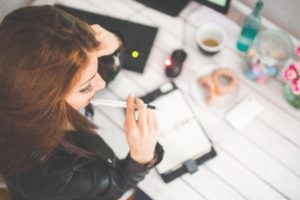 Photo of a woman thinking